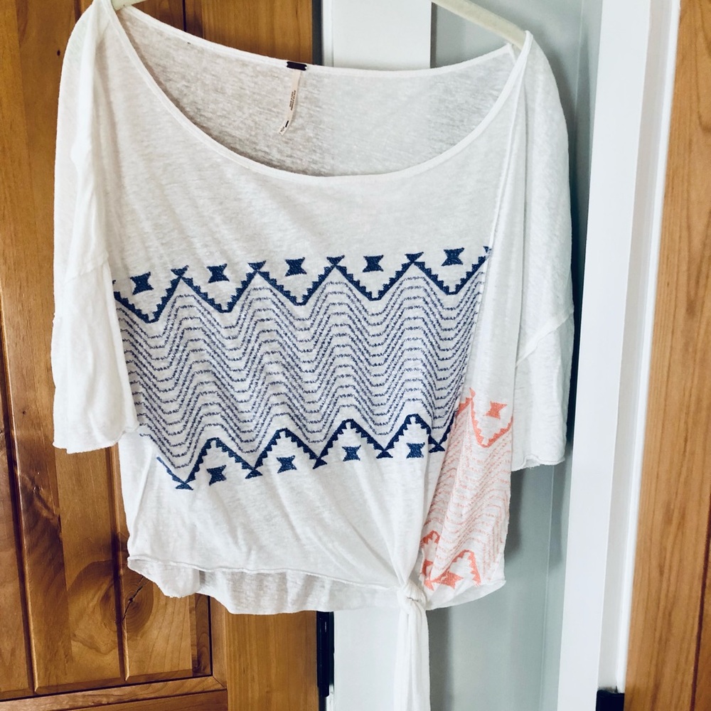 Free People side tie cropped tee shirt